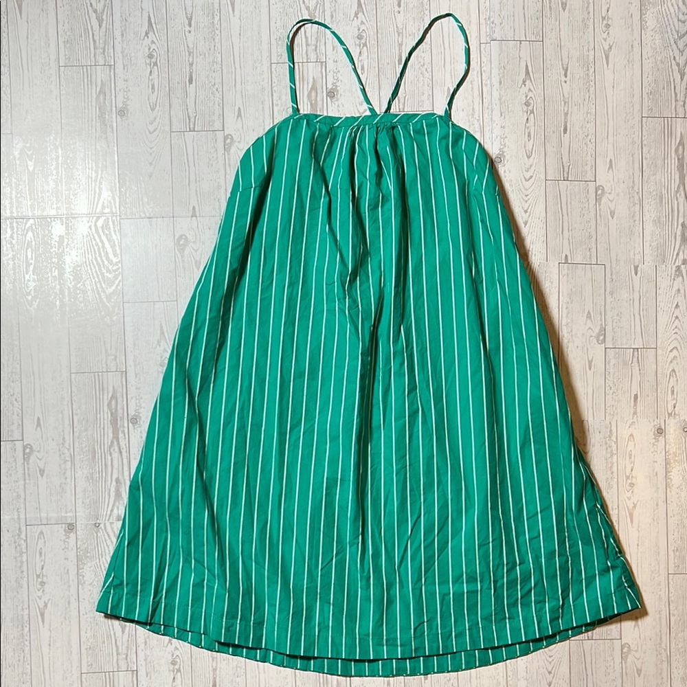 A New Day Green and White Striped Dress Size M